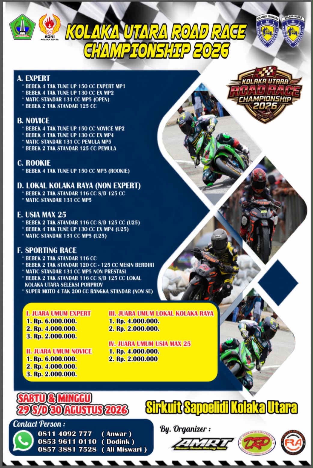 Kolaka Utara Road Race Championship 2026 Siap Digelar Akhir Agustus