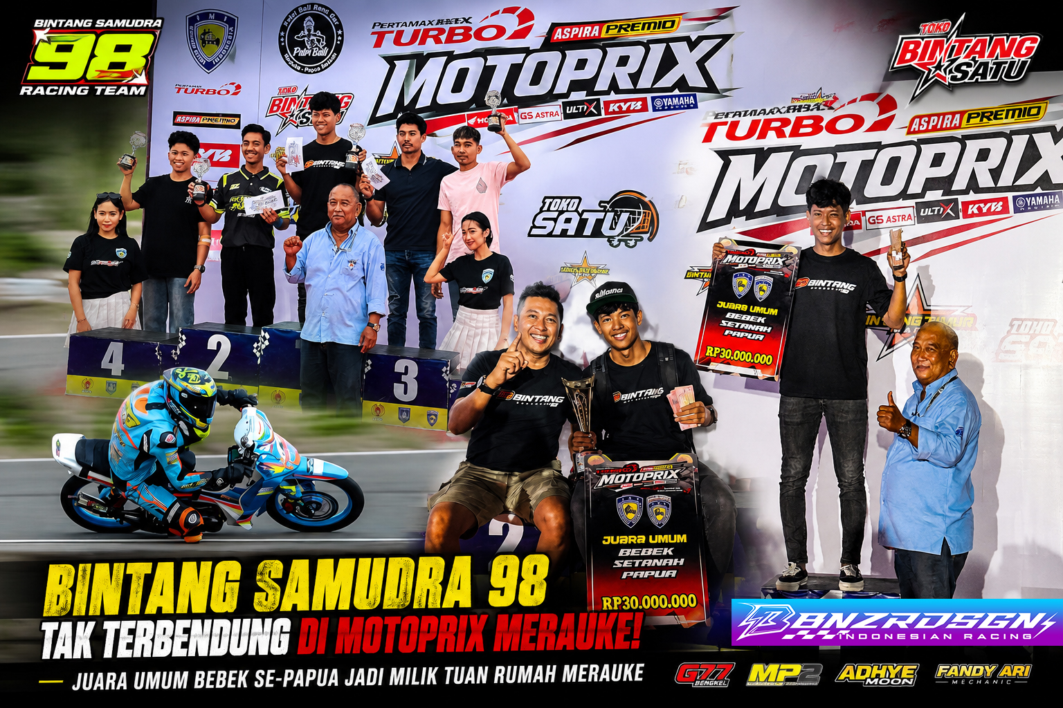 Bintang Samudra 98 Juara Umum Bebek se-Papua, Dominasi MotoPrix Merauke 2026