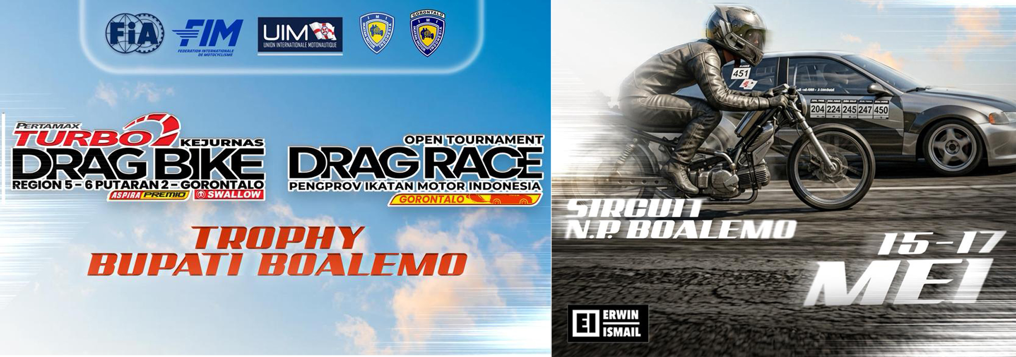 Kejurnas Drag Bike Region 5-6 Putaran 2 Resmi Digelar di Gorontalo