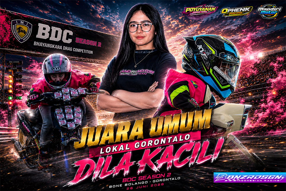 Satu-satunya Rider Wanita, Dila Kacili Rebut Gelar Juara Umum Lokal Gorontalo