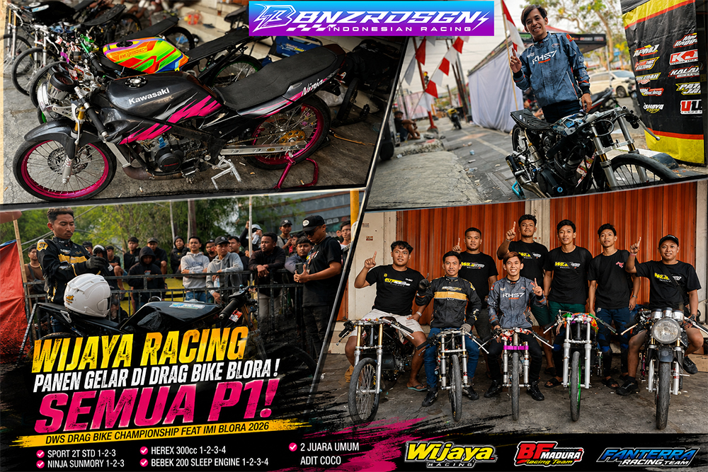 Wijaya Racing Panen Gelar di DWS Drag Bike Blora! Dominasi Podium, Adit Coco Sabet Dua Gelar Juara Umum