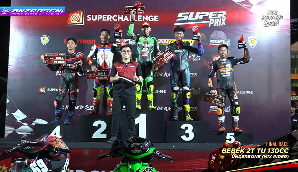 Superprix Surabaya 2026 : Alfi Husni Menggila di Race Bebek 2T 130cc UB, Last Lap Jadi Penentu!