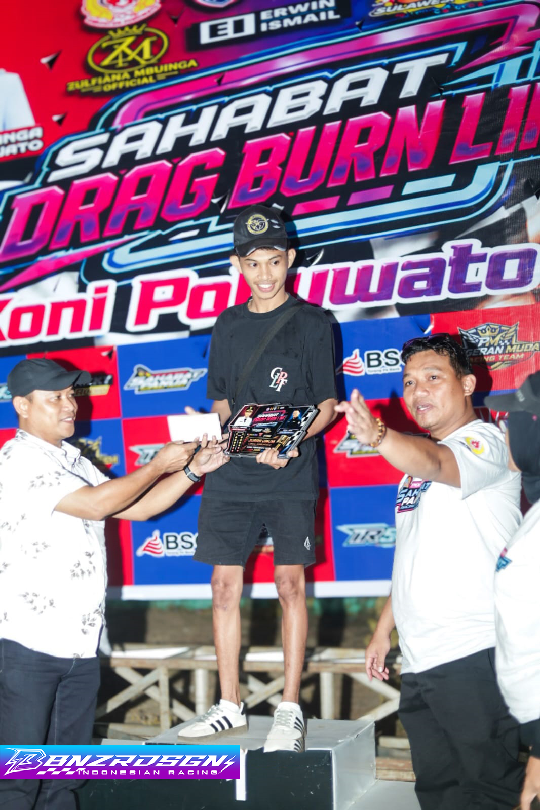 Aril Suleman Tampil Perkasa, Sukses Amankan Gelar Juara Umum Lokal Gorontalo Drag Burn Line Marisa