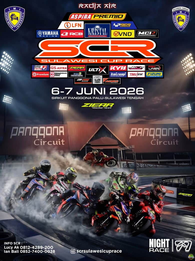 Jangan Lewatkan! Sulawesi Cup Race Round 1 Siap Guncang Sirkuit Panggona Palu dengan Night Race Spektakuler